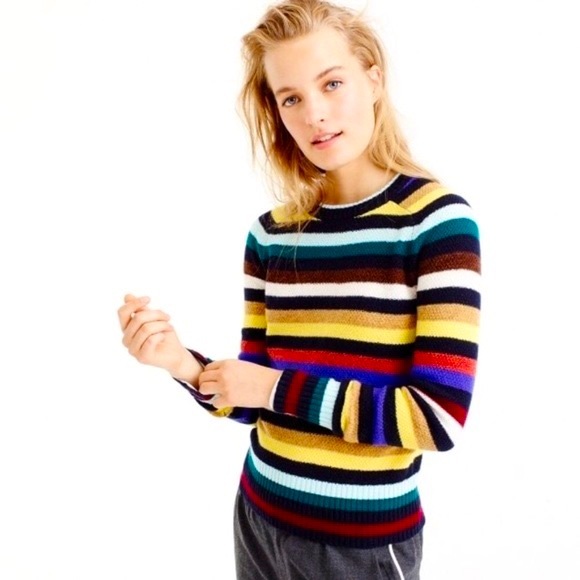 J. Crew Sweaters - J. Crew Multicolored Striped Wool Sweater | L